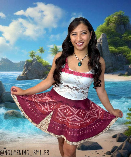 Moana 2 Inspired Skater Dress