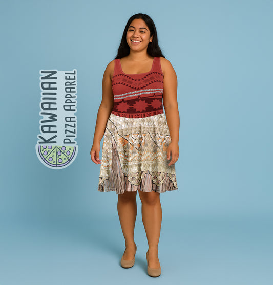 Moana Inspired Skater Dress