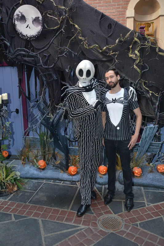 Men's Jack Skellington Inspired Short Sleeve Shirt