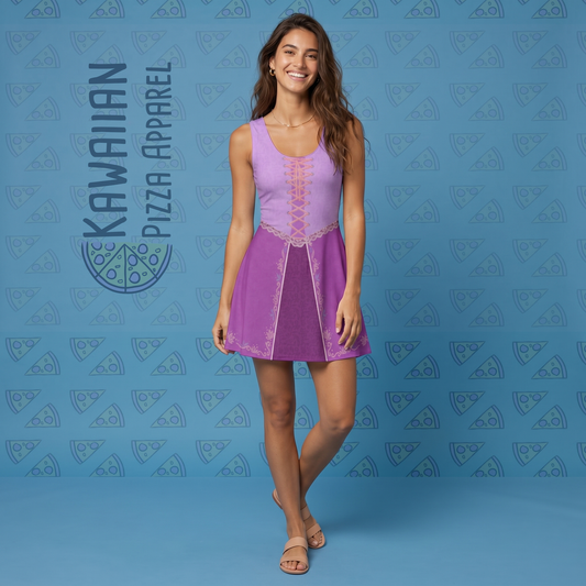 Rapunzel Inspired Sleeveless Flare Dress