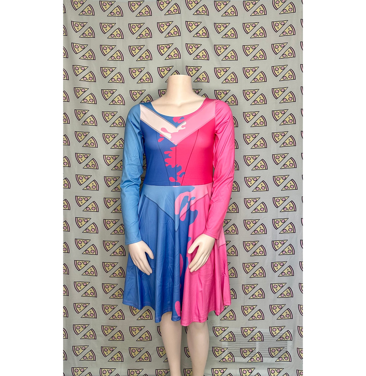 Aurora Make It Pink Make It Blue Sleeping Beauty Inspired Long Sleeve Skater Dress