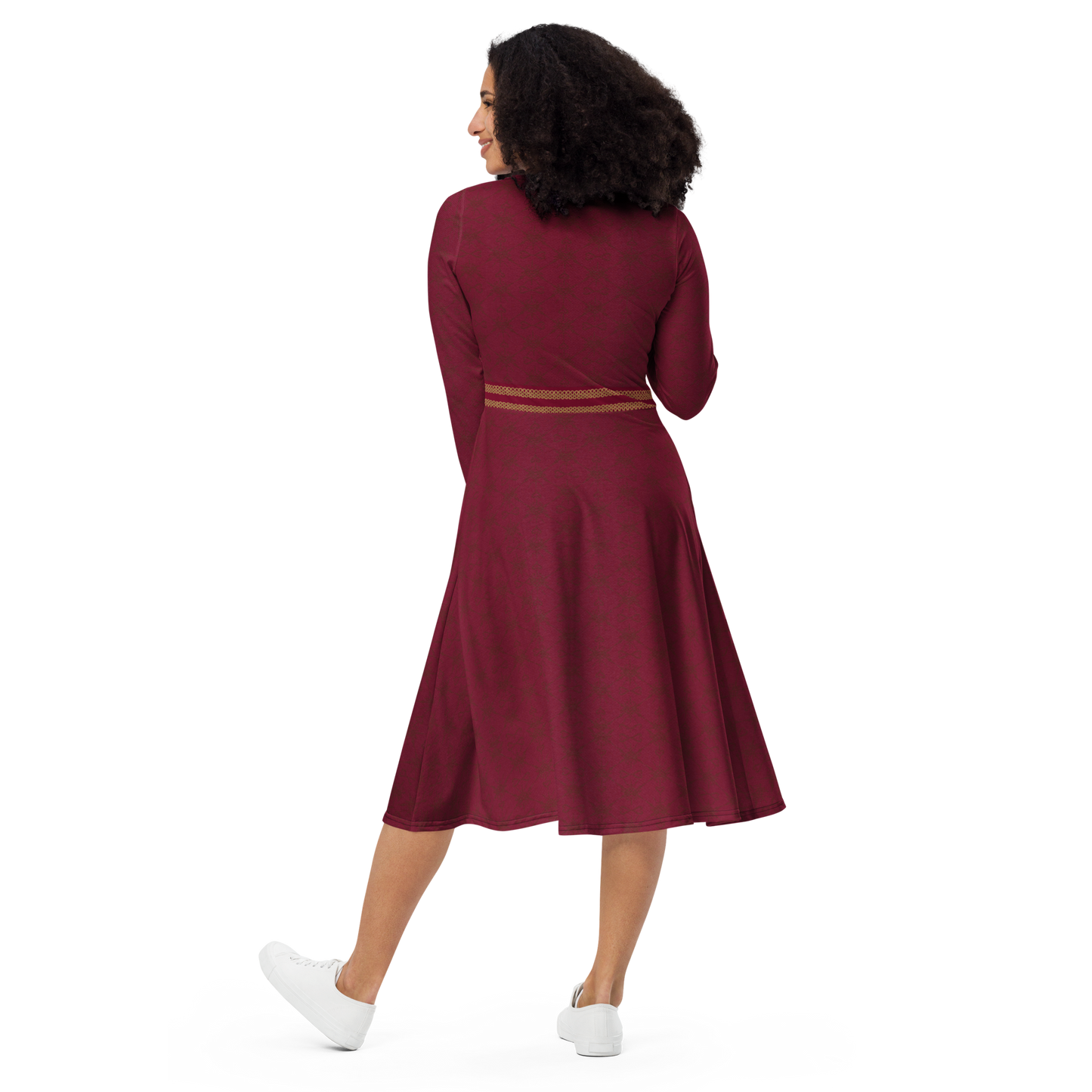RUSH ORDER: Mother Gothel Inspired All-over print long sleeve midi dress