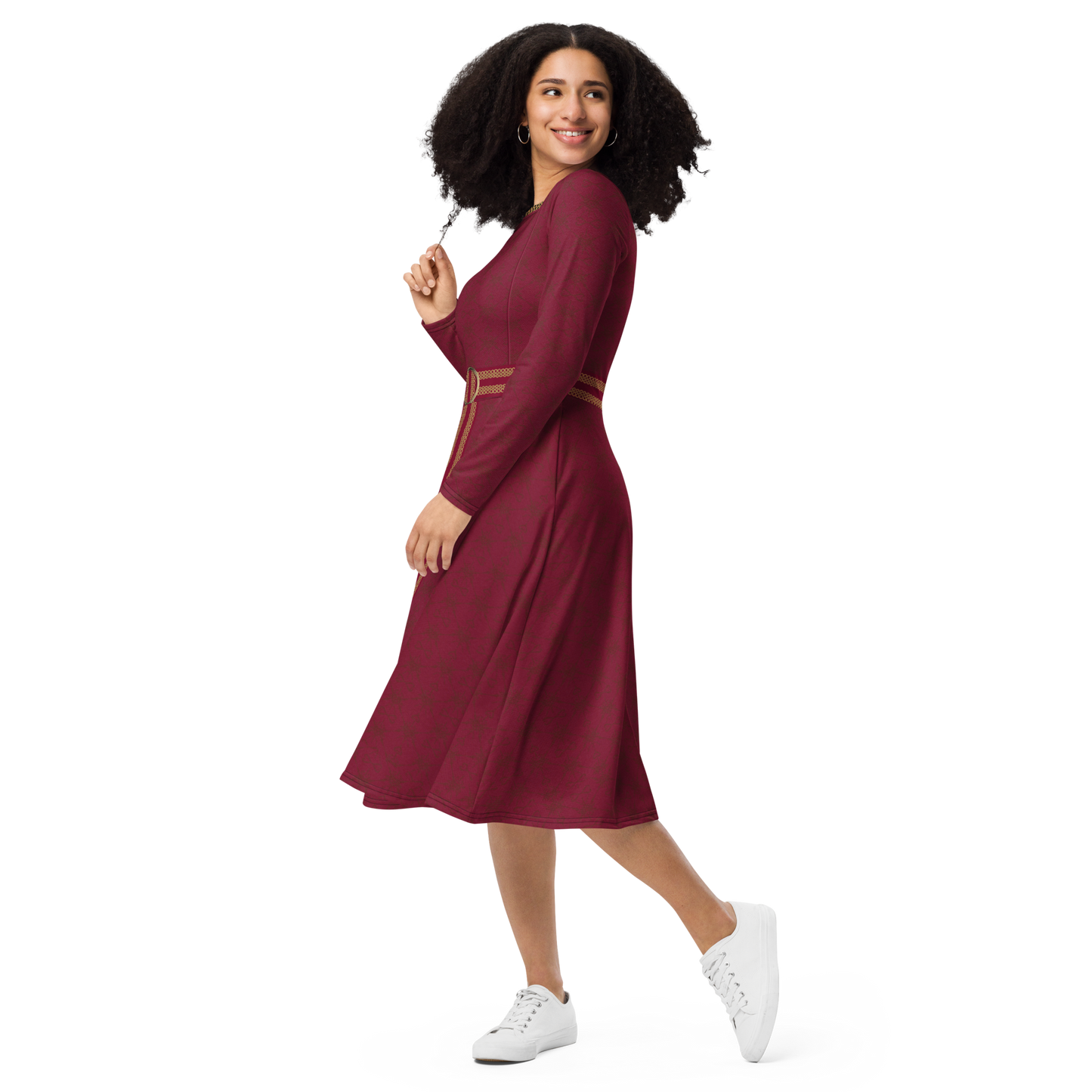 RUSH ORDER: Mother Gothel Inspired All-over print long sleeve midi dress