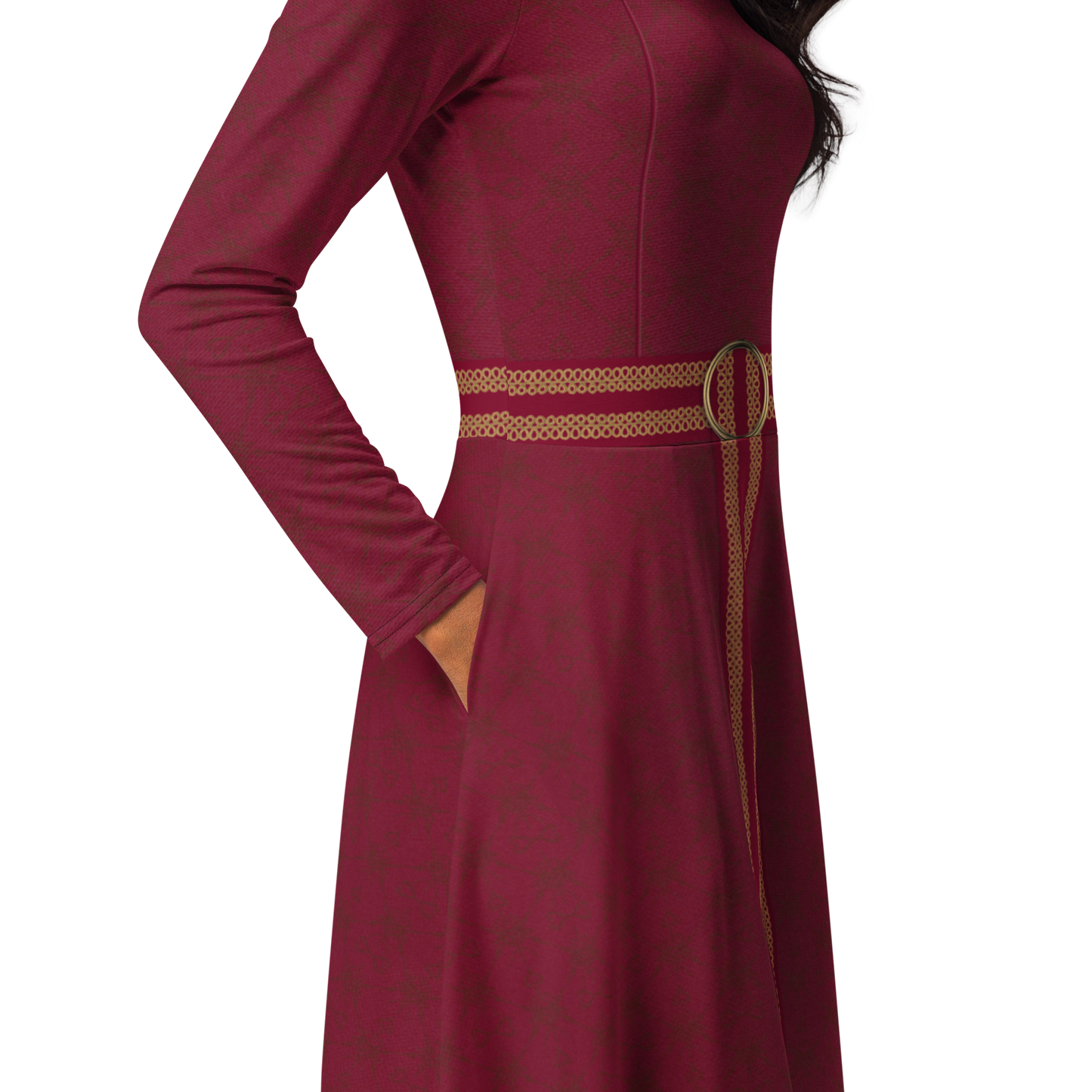 RUSH ORDER: Mother Gothel Inspired All-over print long sleeve midi dress