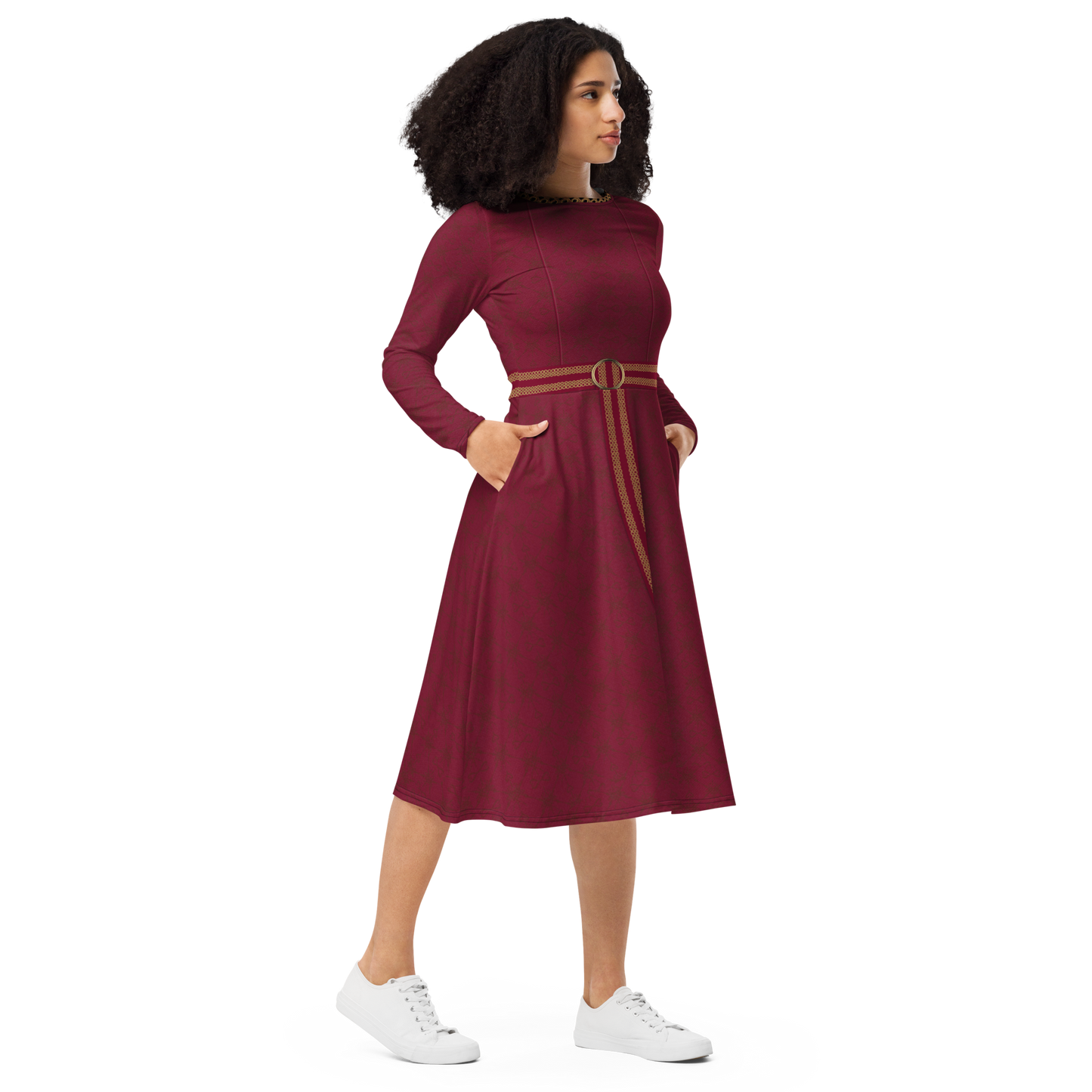 RUSH ORDER: Mother Gothel Inspired All-over print long sleeve midi dress