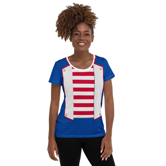 Women's Small World Cast Member Inspired ATHLETIC Short Sleeve Shirt