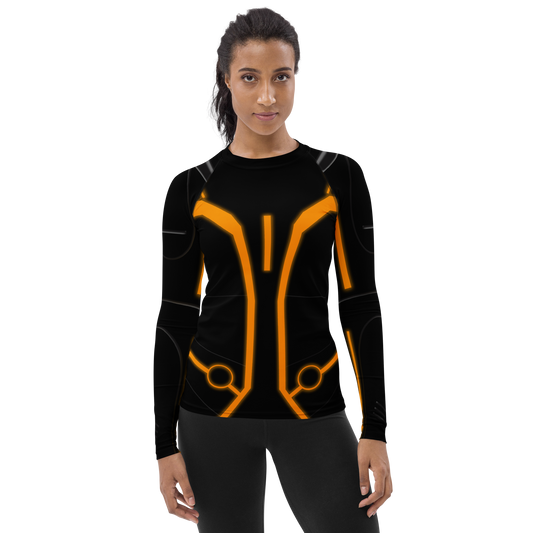 RUSH ORDER: Women's Orange Tron Legacy Inspired Long Sleeve ATHLETIC Shirt