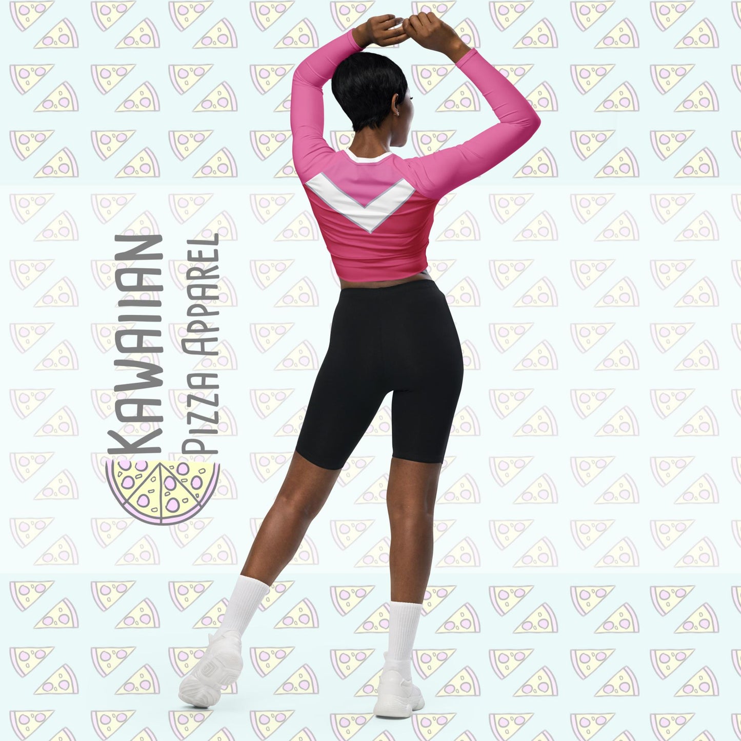 RUSH ORDER: Pink Aurora Inspired Recycled long-sleeve crop top