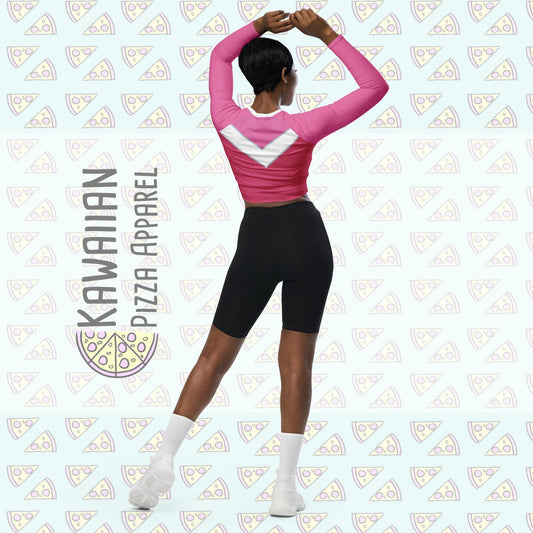 Women's Pink Aurora Inspired Recycled long-sleeve crop top