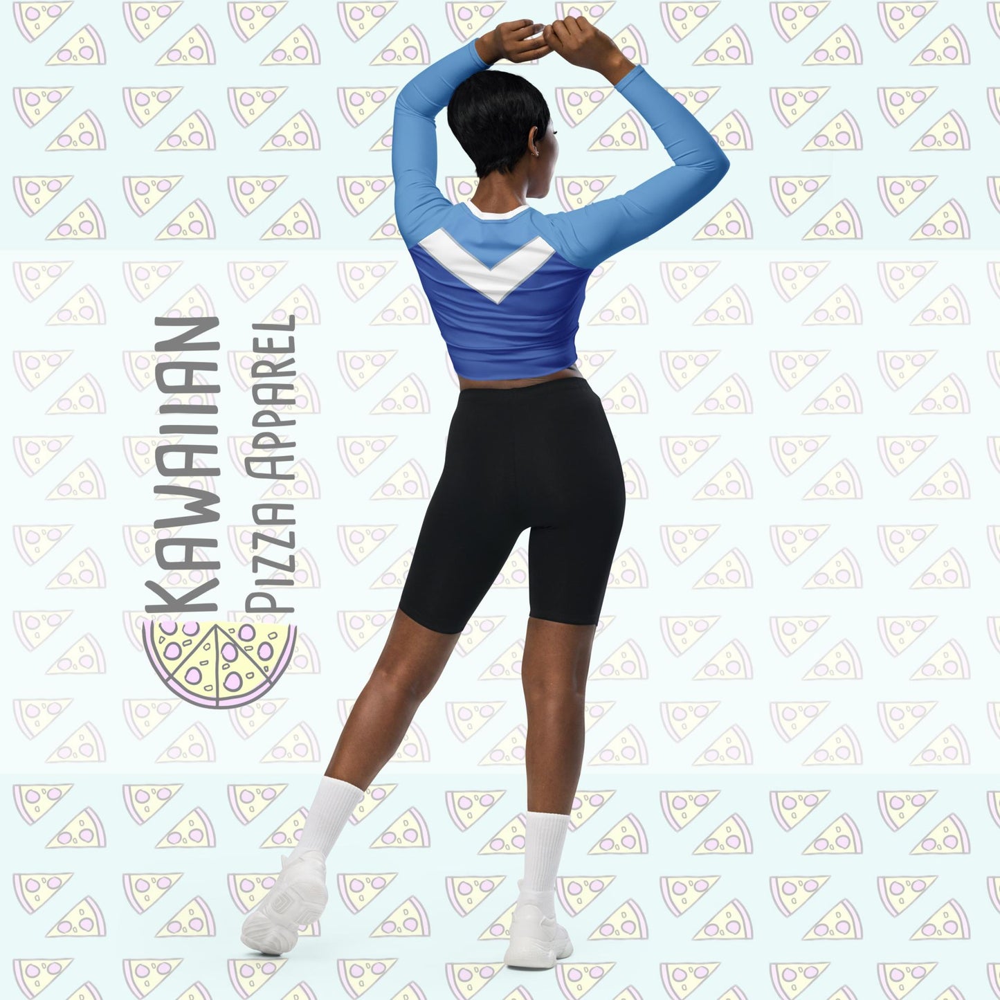 RUSH ORDER: Blue Aurora Recycled long-sleeve crop top