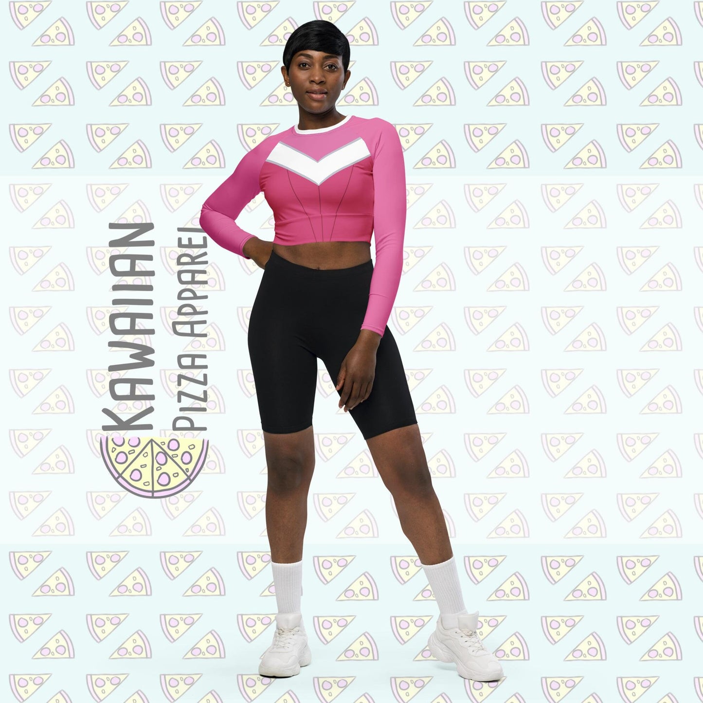RUSH ORDER: Pink Aurora Inspired Recycled long-sleeve crop top