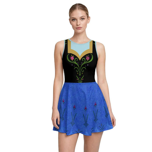 Anna Inspired Sleeveless Athletic Dress with attached shorts