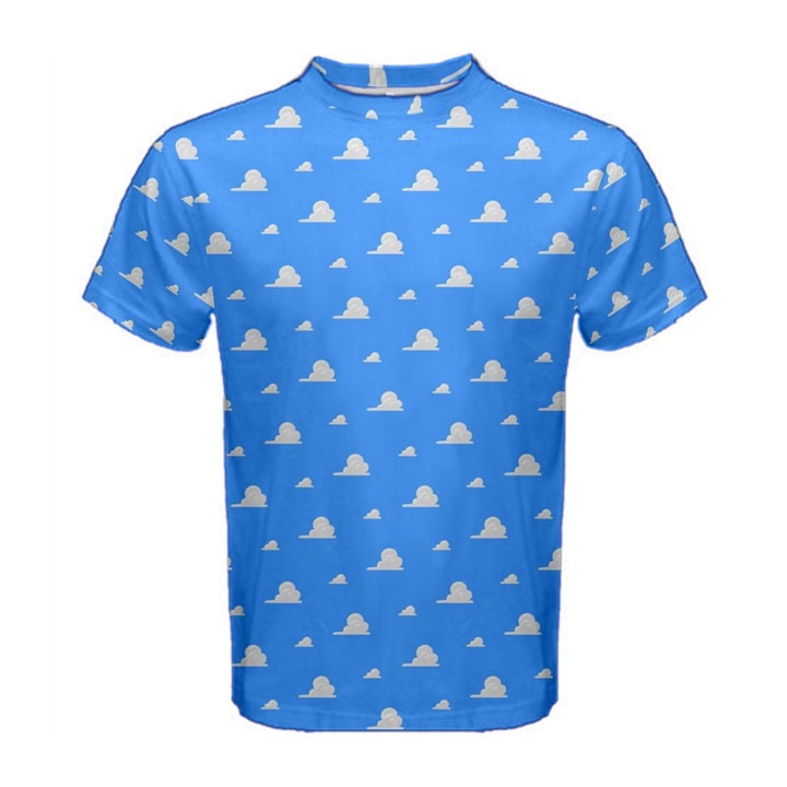 READY-to-SHIP Cloud Wallpaper Men's Shirt: Sublimation Print, Disneybound Costume