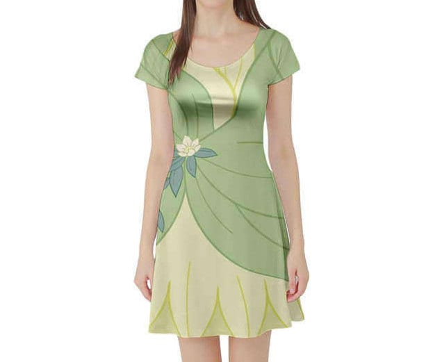 READY-to-SHIP Tiana Inspired Skater Dress: Sublimation Print Costume (XS)