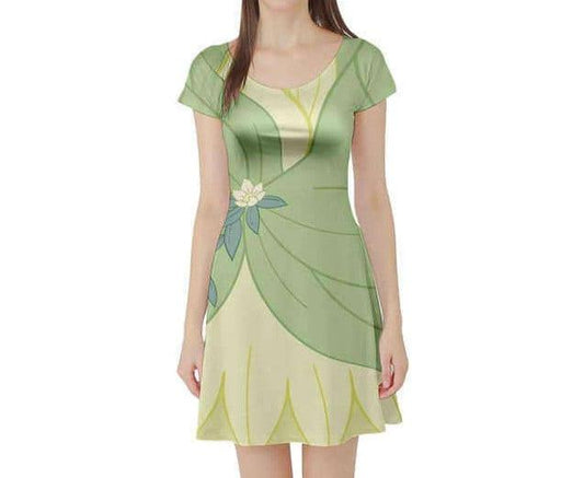 READY-to-SHIP Tiana Inspired Skater Dress: Sublimation Print Costume (XS)