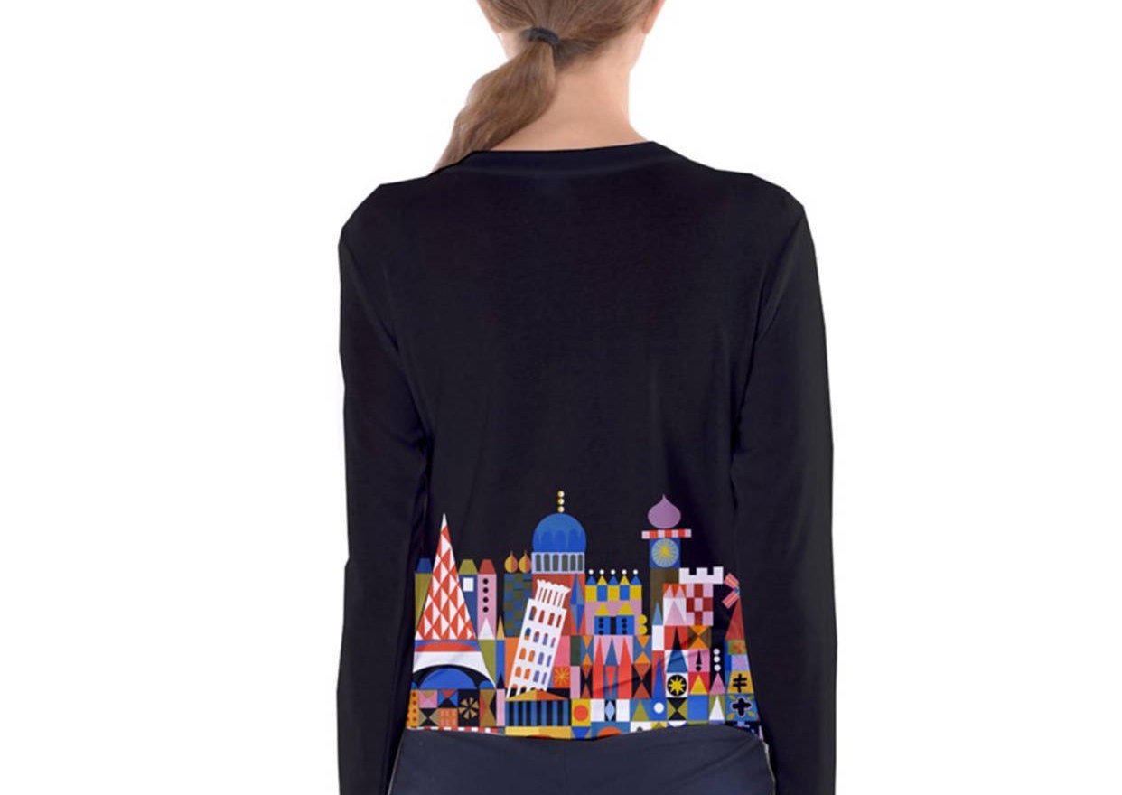 Women's It's a Small World Inspired Long Sleeve V-Neck Shirt