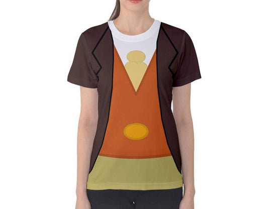 Women's Jiminy Cricket Pinocchio Inspired Short Sleeve Shirt