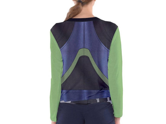 Women's Gamora Inspired Long Sleeve V-Neck Shirt