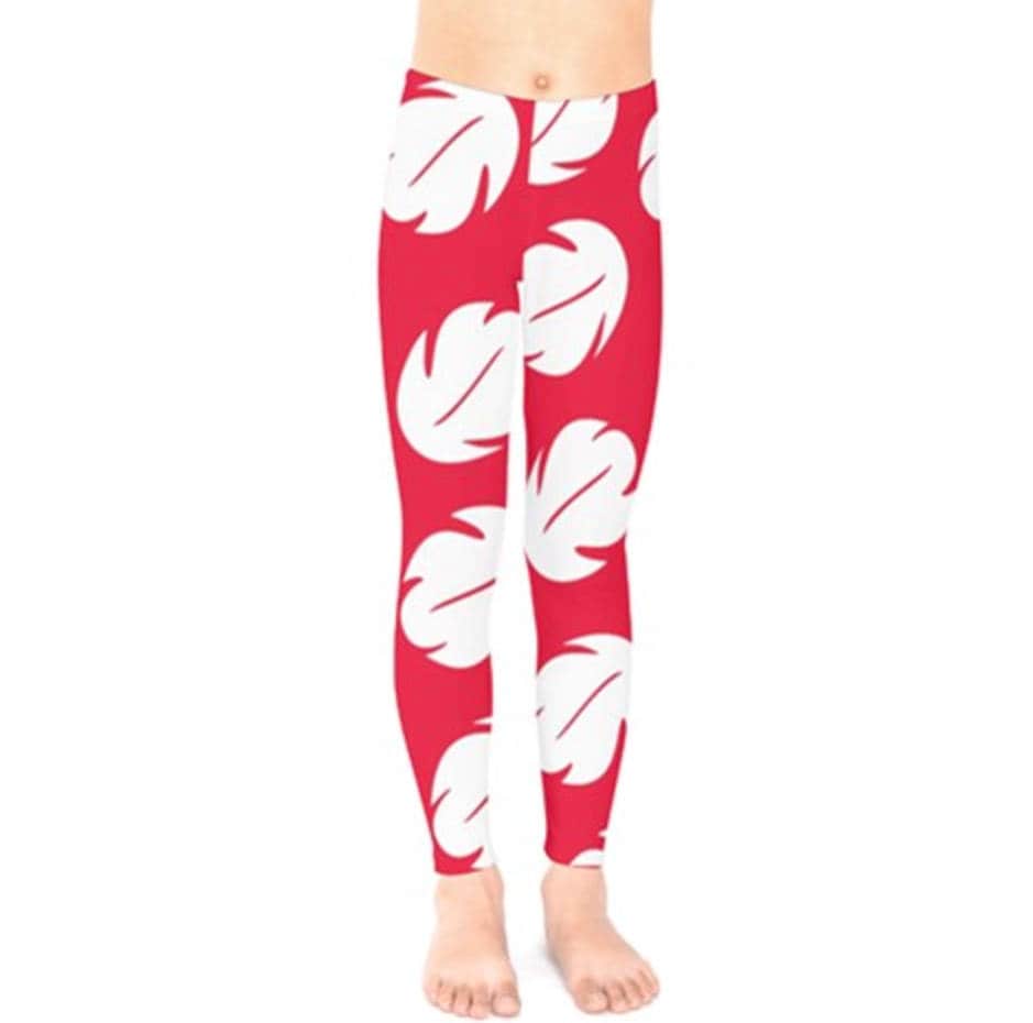 READY-to-SHIP Lilo Inspired Kid's Leggings: Red & White Print