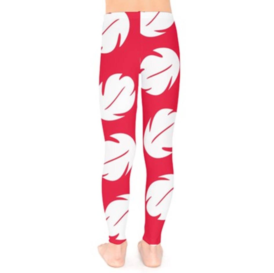 READY-to-SHIP Lilo Inspired Kid's Leggings: Red & White Print