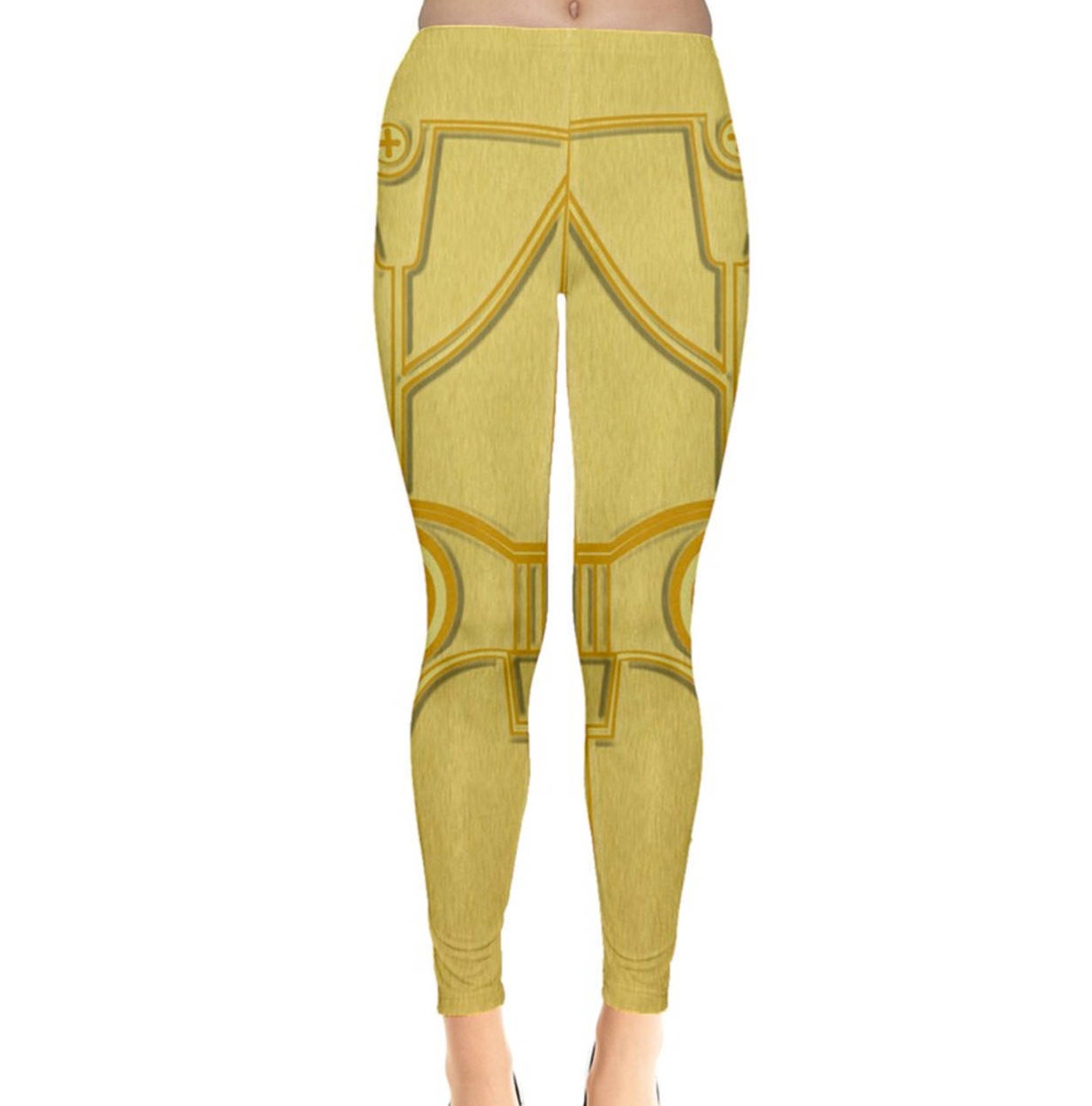READY-to-SHIP C3PO Inspired Leggings: Star Wars Sublimation Print (XS)