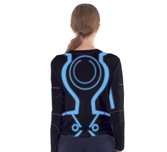 Women's Tron Inspired Long Sleeve V-Neck Shirt