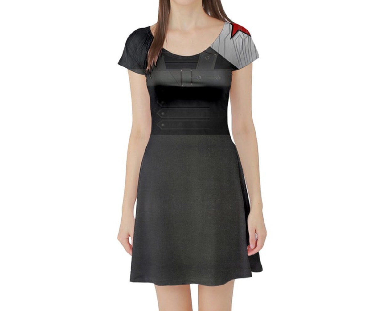 READY-to-SHIP Bucky Inspired Skater Dress: Sublimation Print Costume