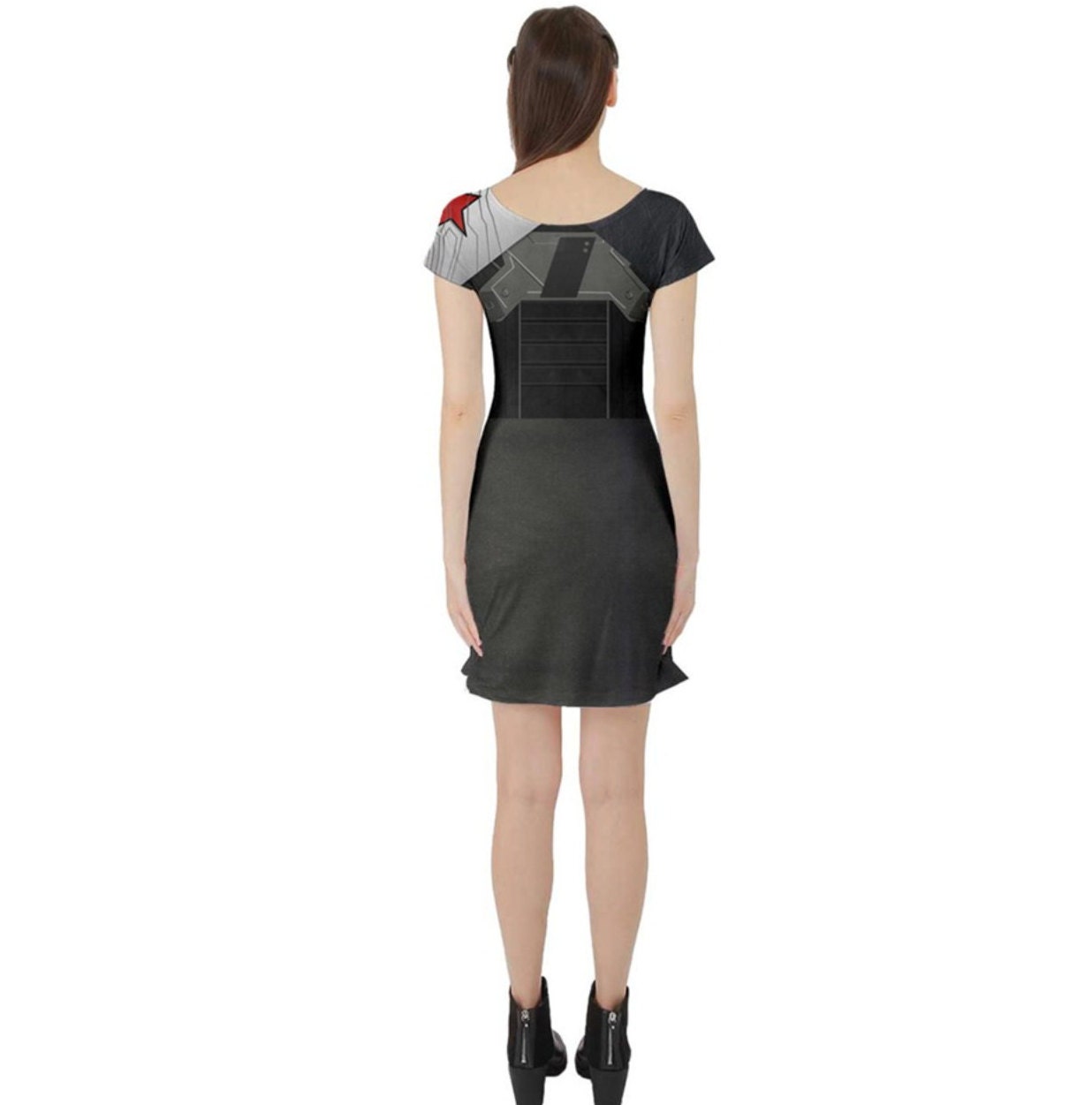 READY-to-SHIP Bucky Inspired Skater Dress: Sublimation Print Costume