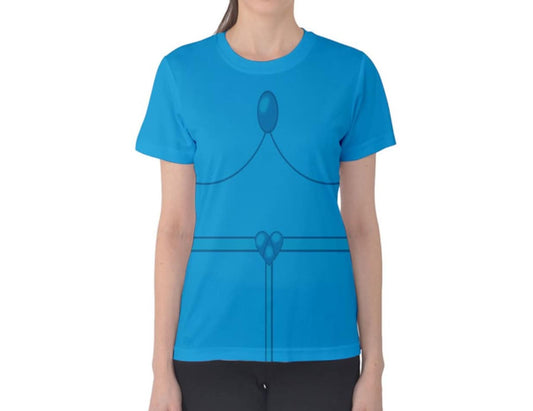 Women's Blue Fairy Pinocchio Inspired Short Sleeve Shirt