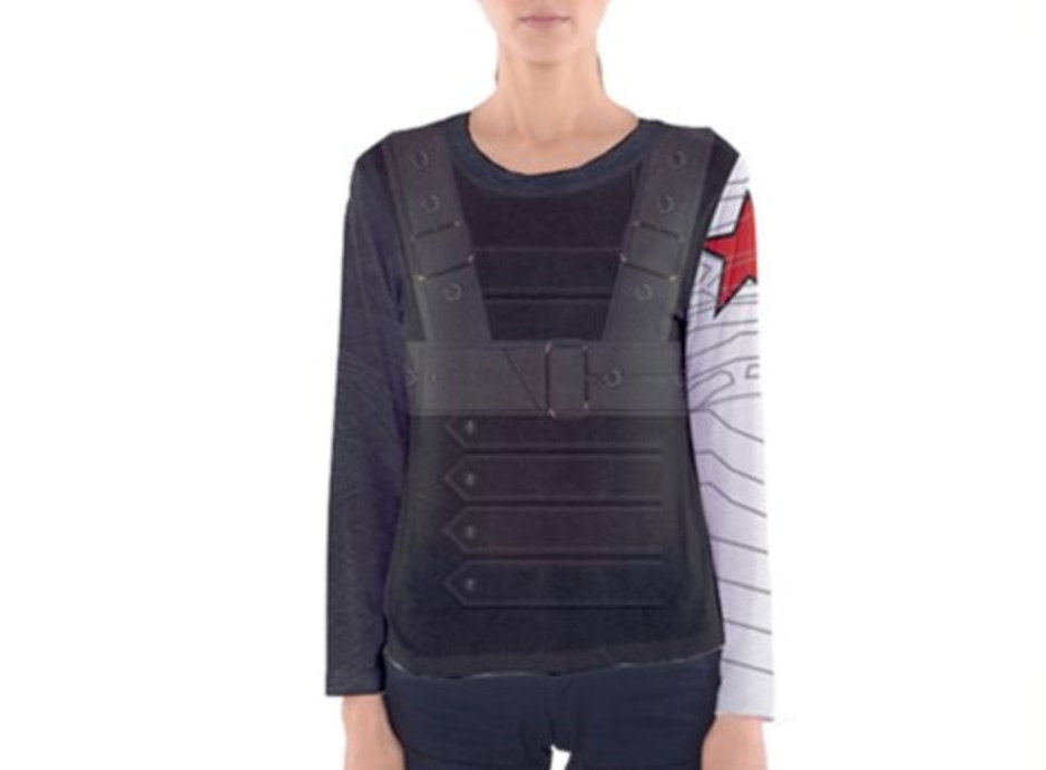 Women's Bucky Inspired Long Sleeve V-Neck Shirt