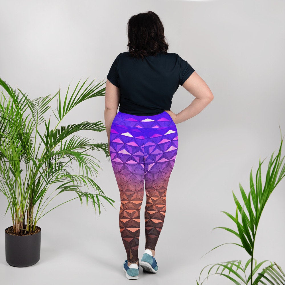 Nighttime Spaceship Earth Epcot Inspired Plus Size Leggings