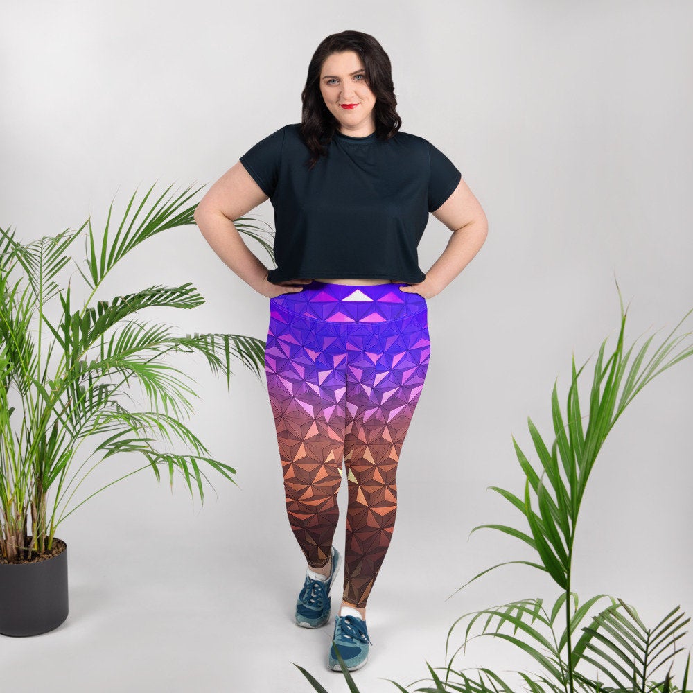 Nighttime Spaceship Earth Epcot Inspired Plus Size Leggings