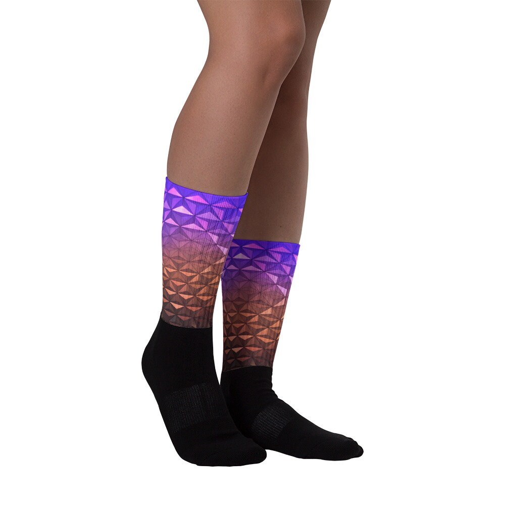 Nighttime Spaceship Earth Inspired Socks