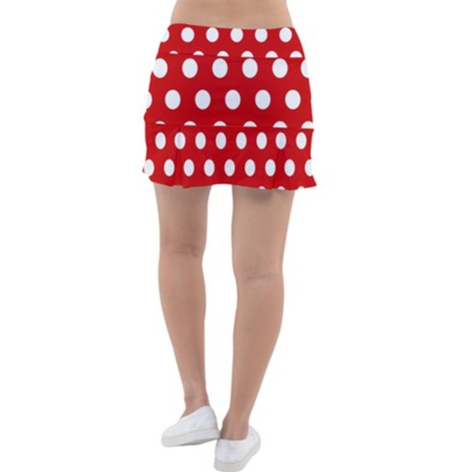 READY-to-SHIP Minnie Mouse Inspired Sport Skirt: Red Polka Dot, Size XS