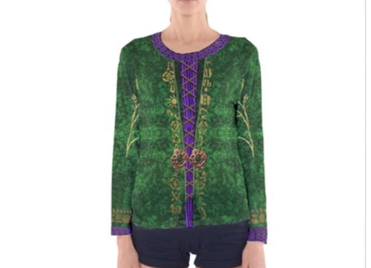 Women's Winifred Sanderson Inspired Long Sleeve V-Neck Shirt