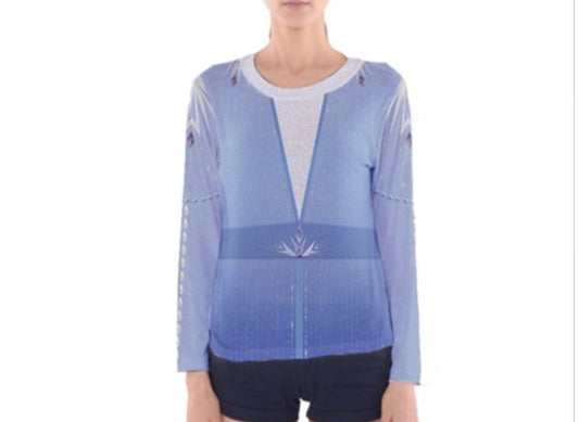 Women's Elsa Inspired Long Sleeve V-Neck Shirt