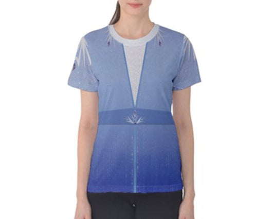 Women's Elsa Inspired ATHLETIC Short Sleeve Shirt