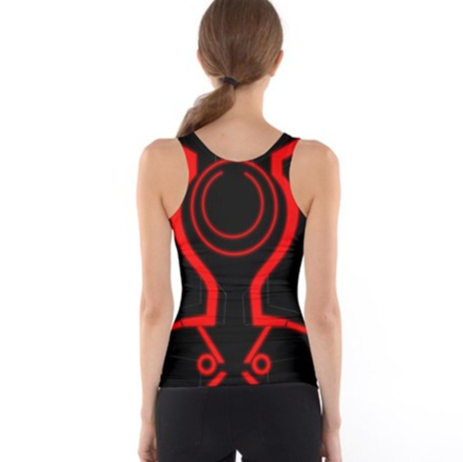 Women's Red Tron Inspired Tank Top