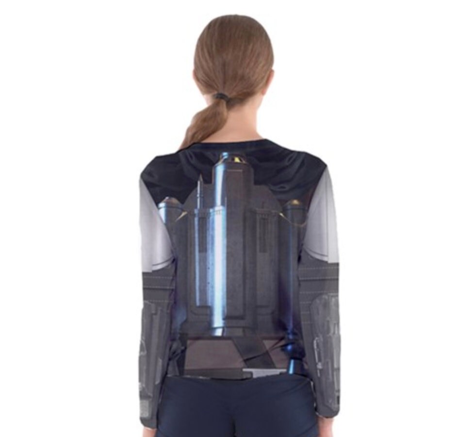 Women's Steel Bounty Hunter Inspired Long Sleeve V-Neck Shirt