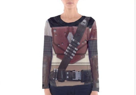 Women's Bounty Hunter Inspired Long Sleeve V-Neck Shirt