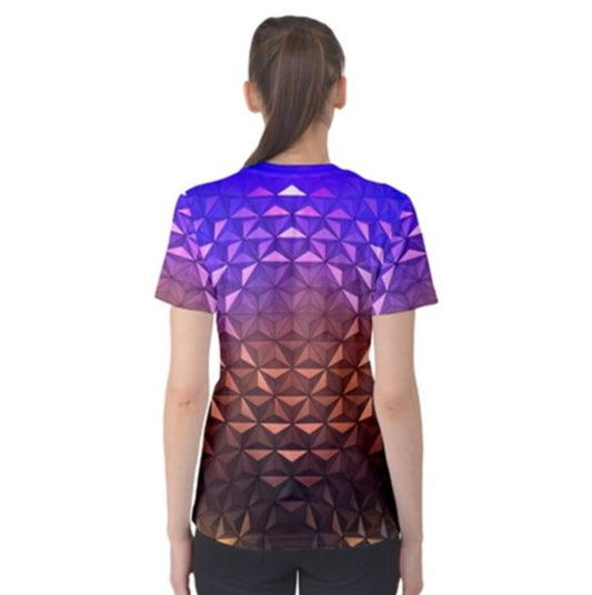 Women's Nighttime Spaceship Earth Epcot Inspired Short Sleeve Shirt
