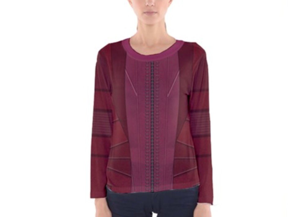 Women's Wanda Scarlet Witch Inspired Long Sleeve V-Neck Shirt