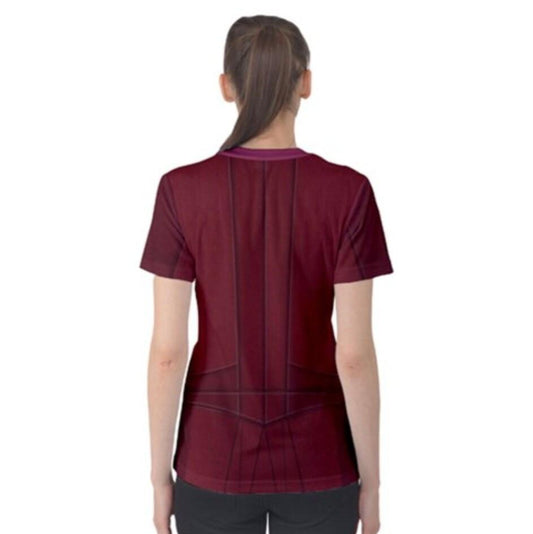 Women's Wanda Scarlet Witch Inspired ATHLETIC Short Sleeve Shirt