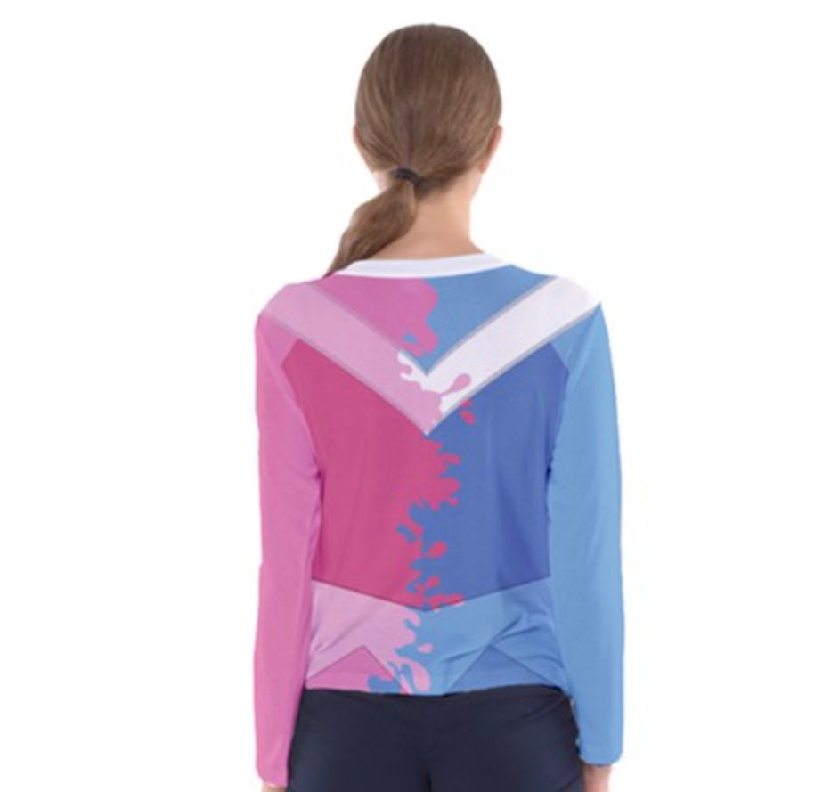 Women's Aurora Make It Pink Make It Blue Sleeping Beauty Inspired Stitches Long Sleeve V-Neck Shirt