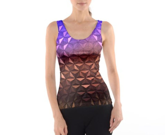 Women's Nighttime Epcot Spaceship Earth Inspired Tank Top