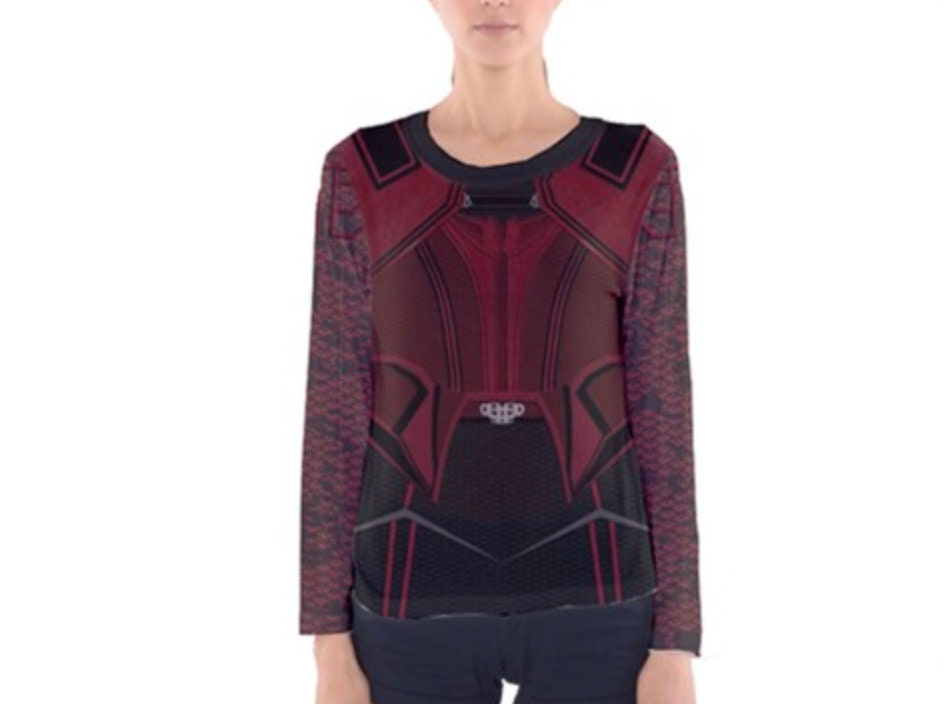Women's Scarlet Witch Inspired Long Sleeve V-Neck Shirt