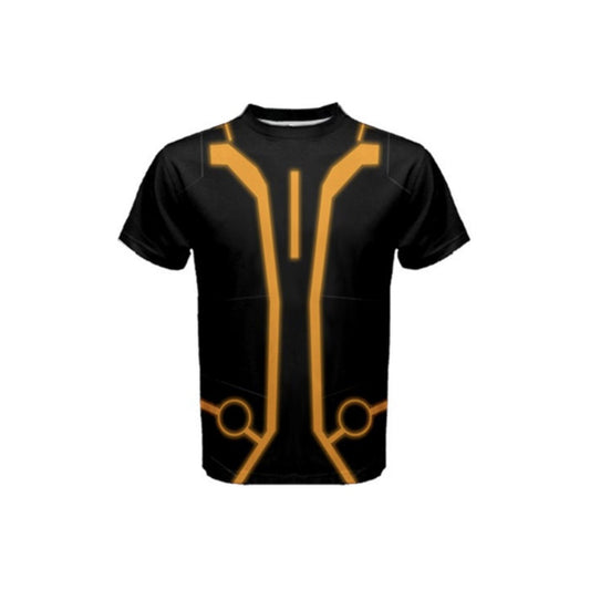 Men's Orange Tron Legacy Inspired Short Sleeve Shirt