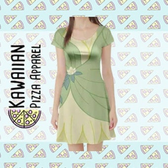 READY-to-SHIP Tiana Inspired Skater Dress: Sublimation Print Costume (XS)