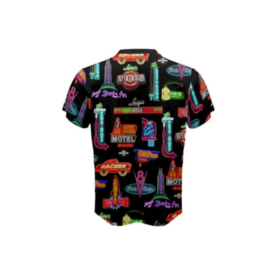 Men's Cars Land Neon Inspired ATHLETIC Short Sleeve Shirt