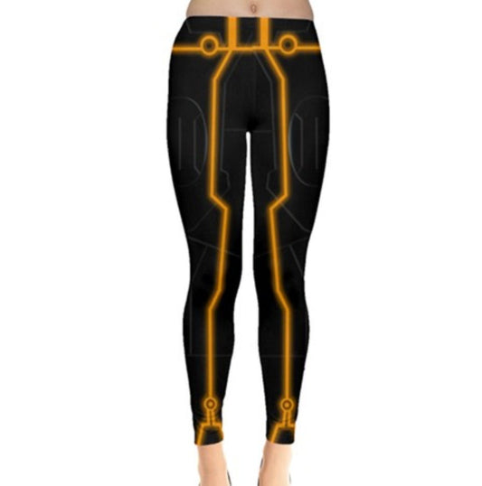 Orange Tron Inspired Leggings